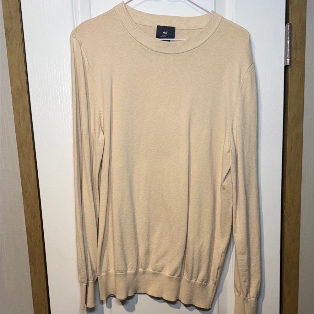 H&M Men's Beige Crewneck Sweater
